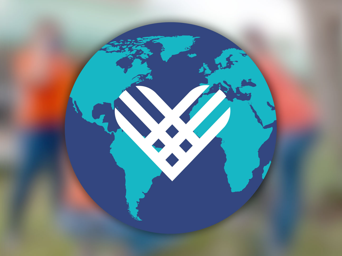 Giving Tuesday Globe logo on top of a blurred image.