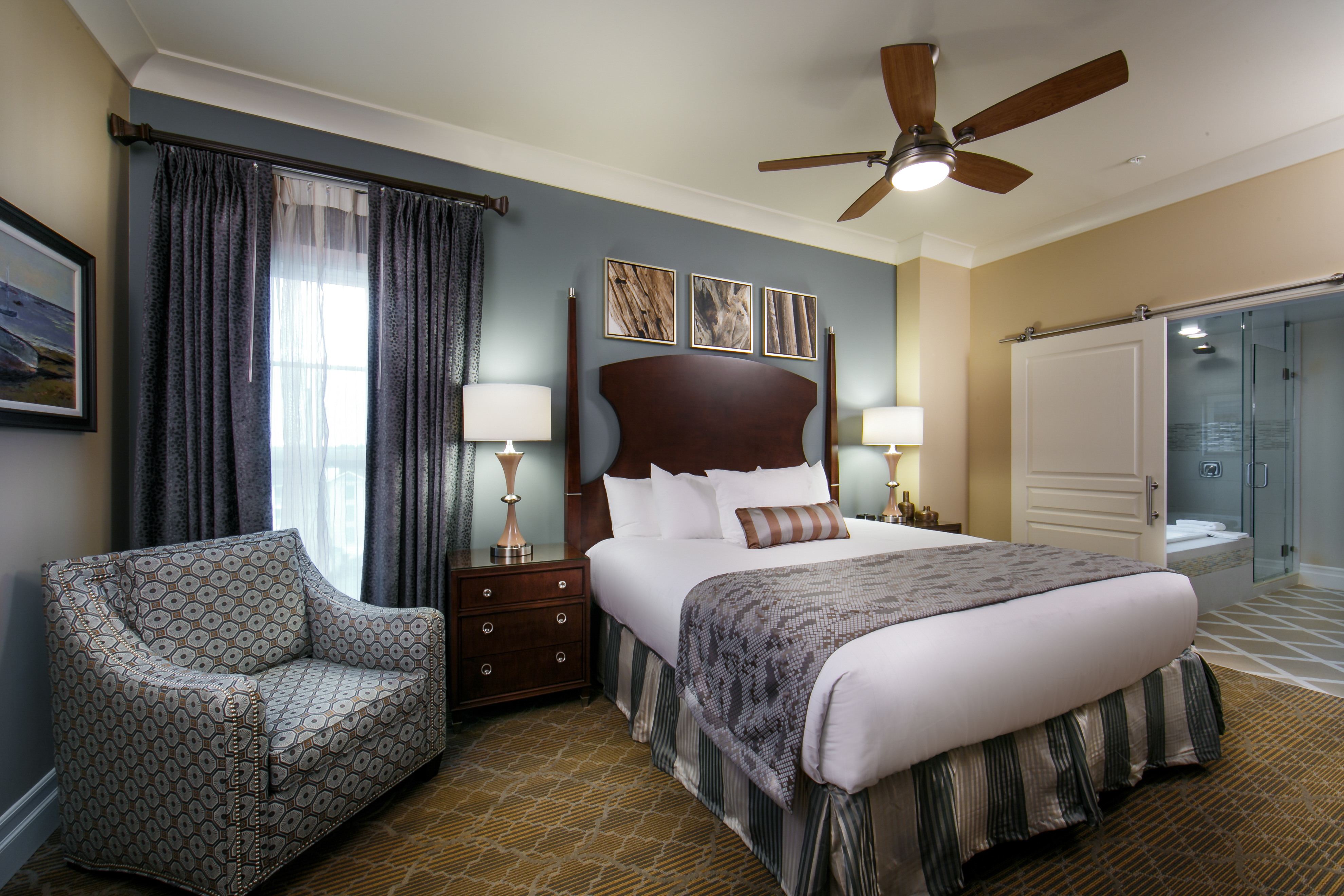 Master bedroom in a three-bedroom Signature Collection villa at South Beach Resort