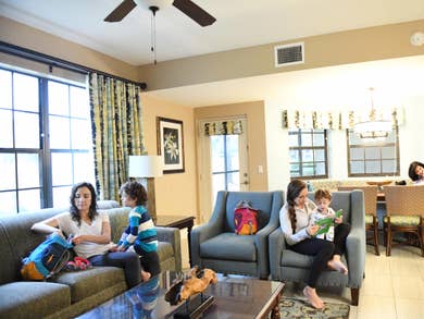 Family enjoying a spacious villa.