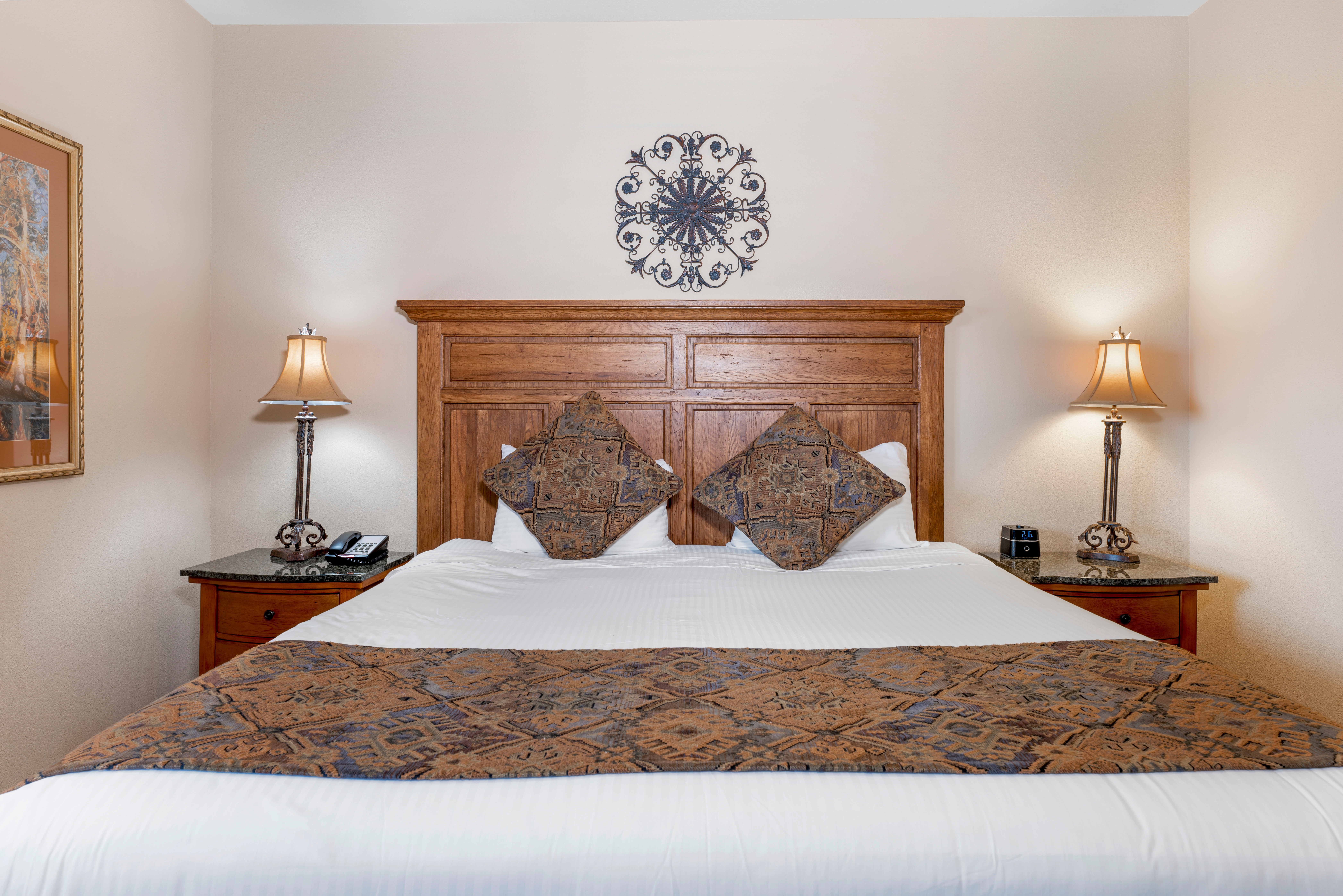King-size bed in a Ridge Pointe villa at Tahoe Ridge Resort