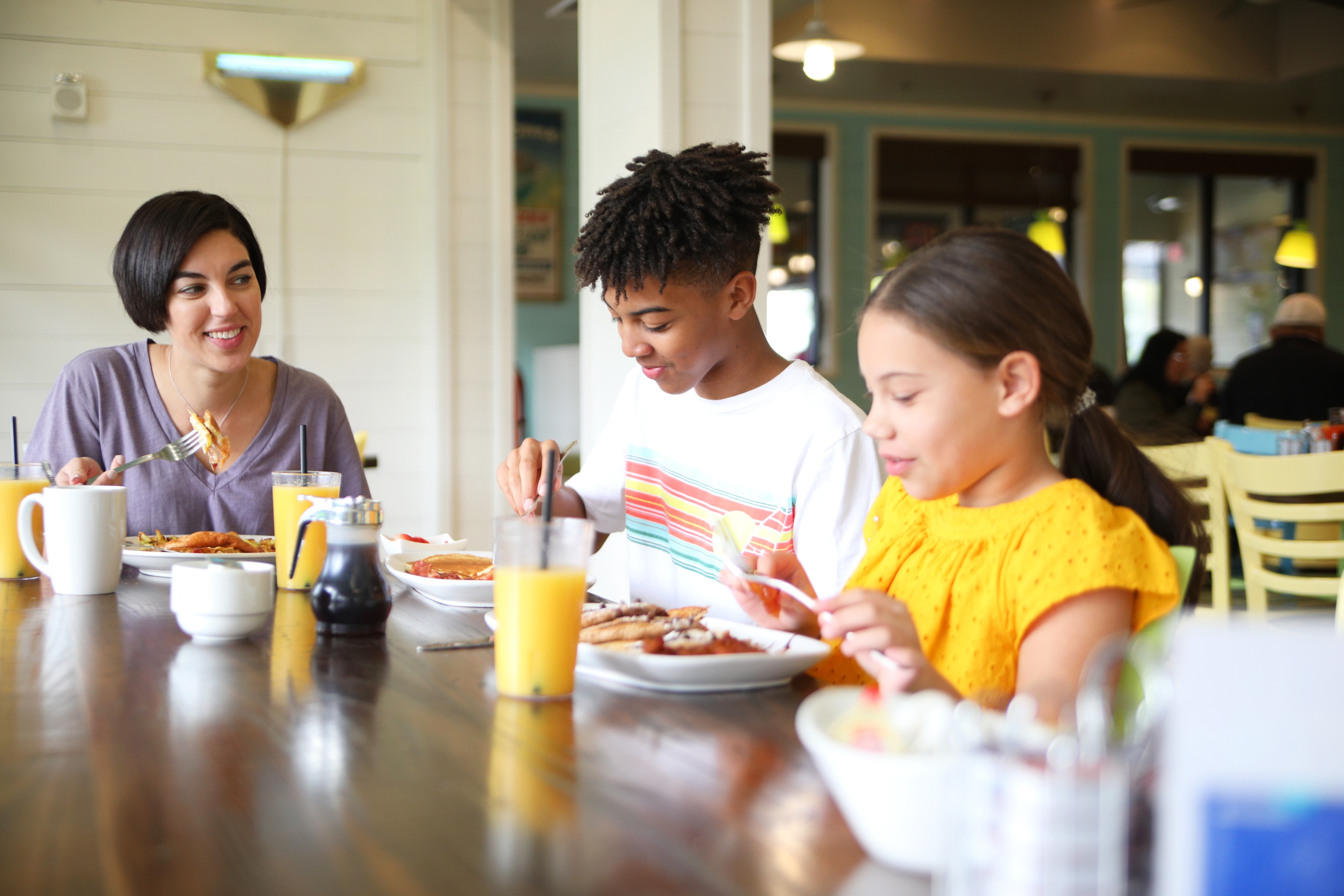 Clarissa with her kids at Breezes