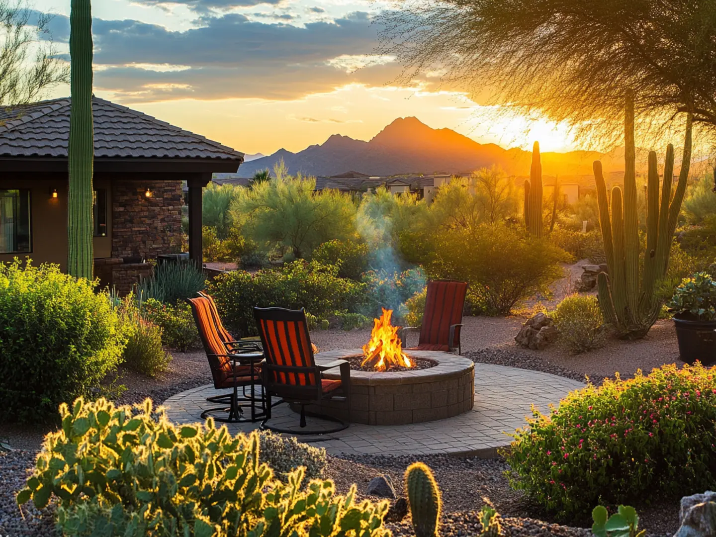 A private bungalow with a fire pit in Scottsdale AZ