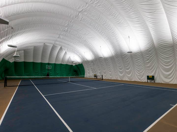 Indoor tennis court at Tahoe Ridge Resort in Stateline, Nevada.