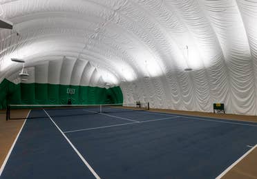 Indoor tennis court at Tahoe Ridge Resort in Stateline, Nevada.