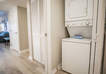 Washer and dryer in a villa at Cape Canaveral Beach Resort.