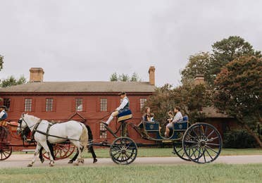 Horse carriage rides at Colonial Williamsburg near Williamsburg Resort.