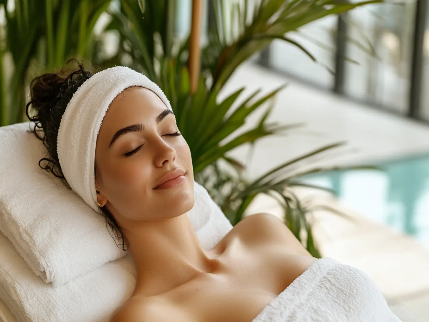 A spa guest relaxing in a rooftop lounge Scottsdale AZ resort