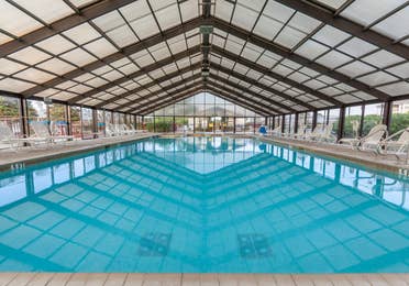 Indoor pool at Piney Shores Resort in Conroe, Texas.