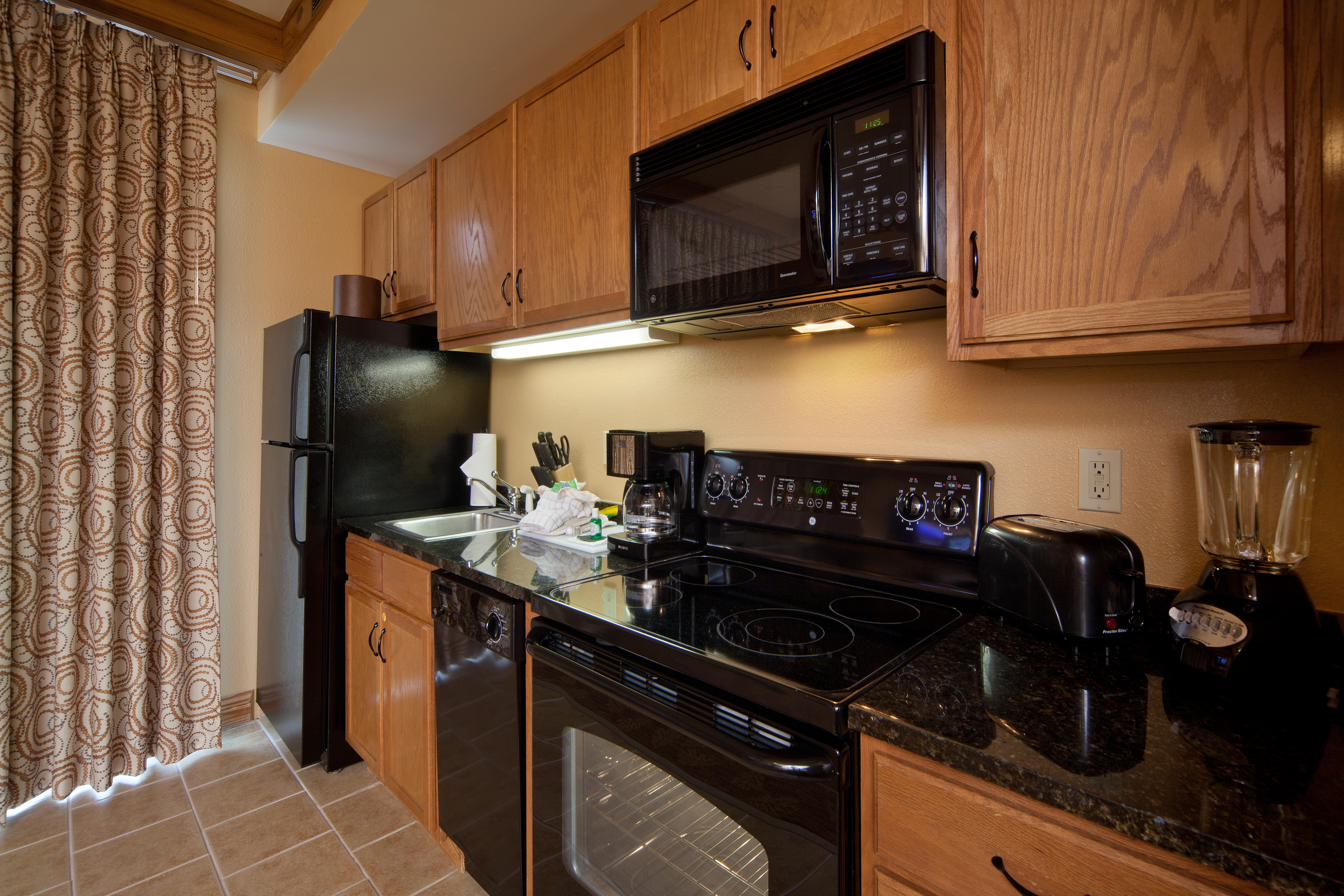 Kitchen in a villa at Smoky Mountain Resort in Gatlinburg, Tennessee.