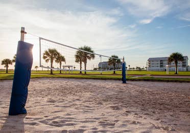 Sand volleyball court at Galveston Seaside Resort.