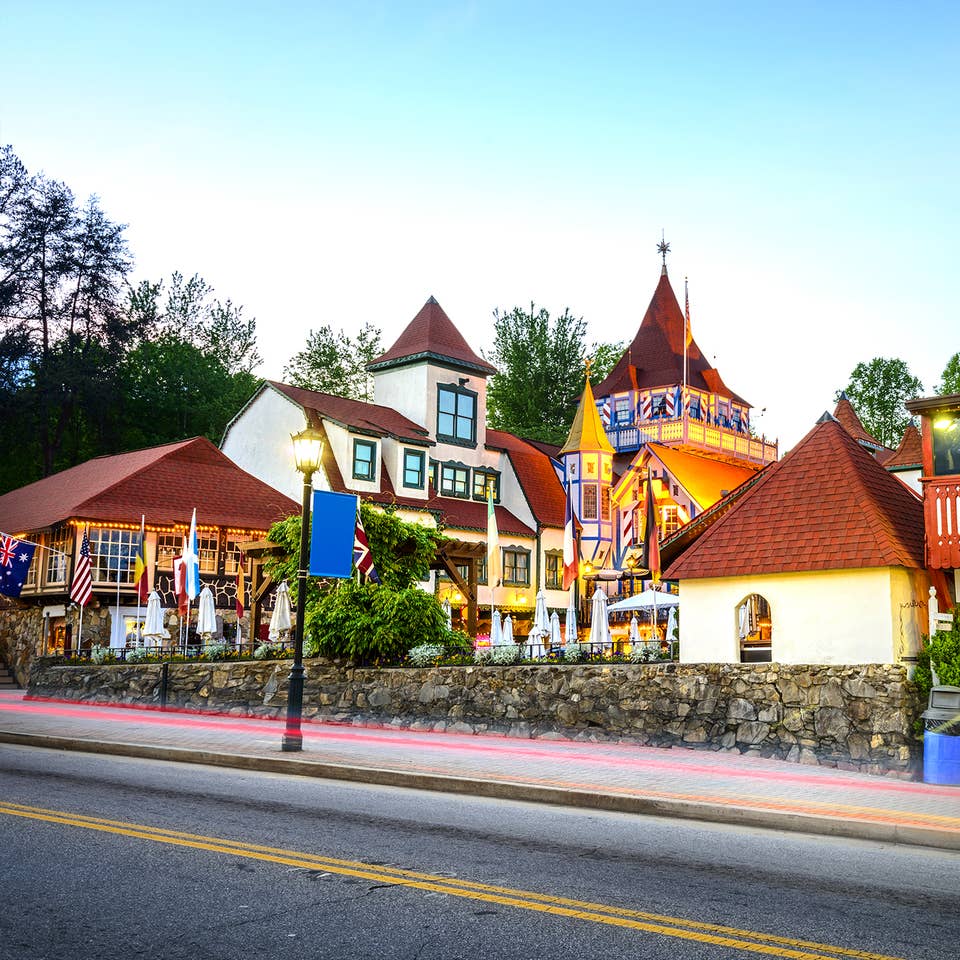 Bavarian-inspired architecture in Downtown Helen, Georgia.