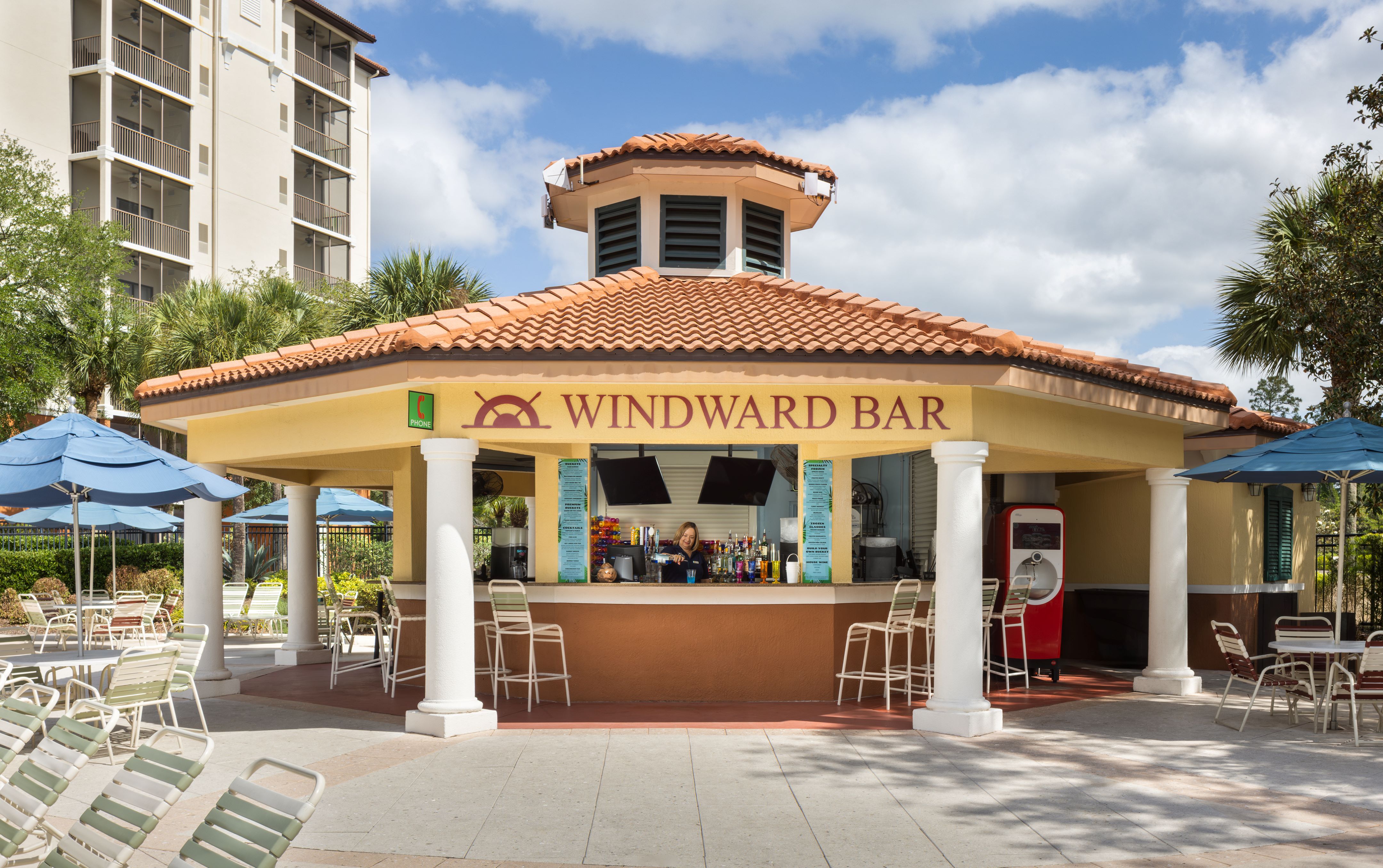 Windward Pool Bar in River Island at Orange Lake Resort near Orlando, Florida.