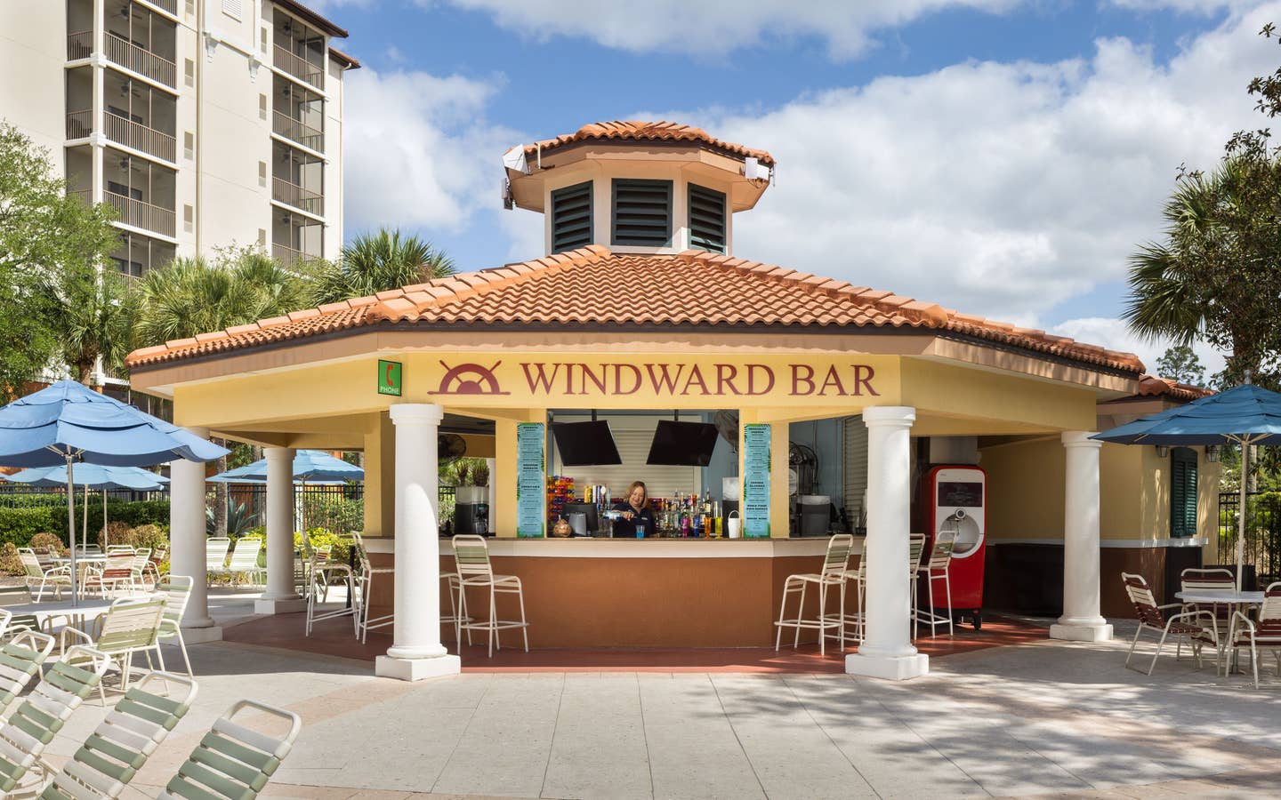 Windward Pool Bar in River Island at Orange Lake Resort near Orlando, Florida.