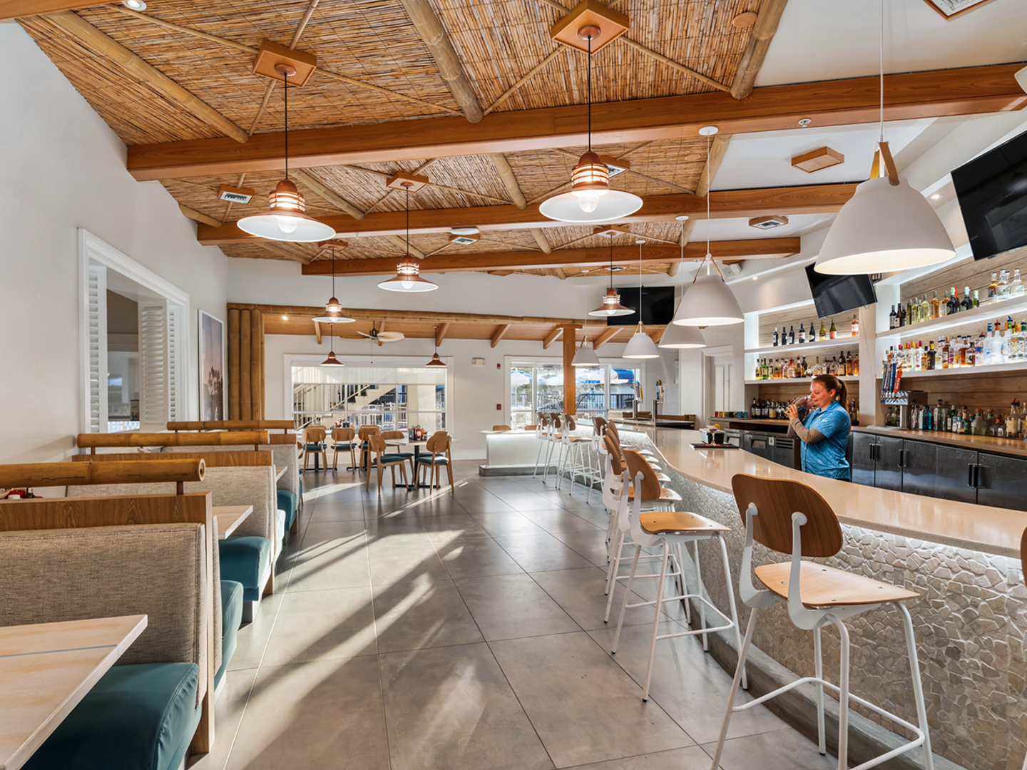 Bar seating at Cape Grill and Bar at Cape Canaveral Resort