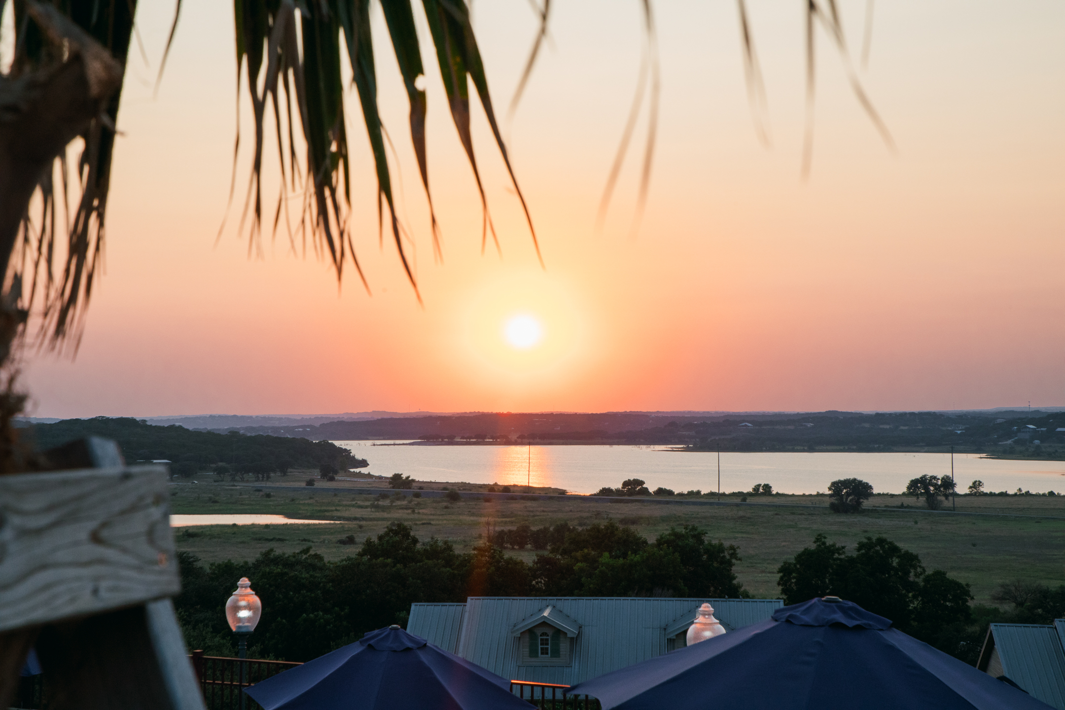 Sunset views at Hill Country Resort in Canyon Lake, Texas.