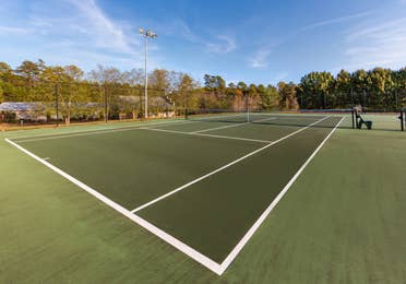 Tennis court at Apple Mountain Resort in Clarkesville, GA