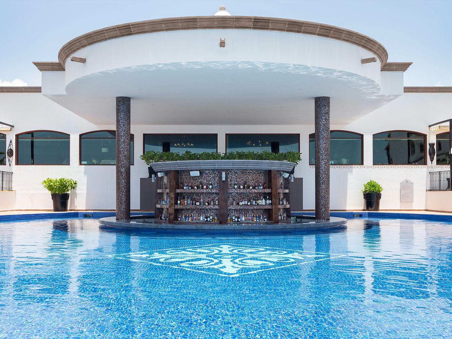 Bar in the pool at the Grand Residences Resort in Puerto Morelos, Mexico