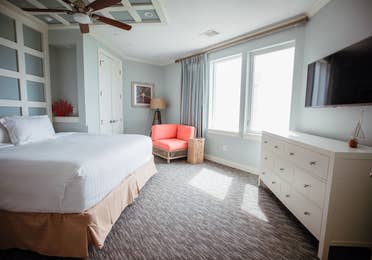 Bedroom in a two-bedroom Signature Collection villa at Galveston Seaside Resort.