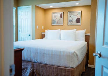 Bedroom in a three-bedroom ambassador villa at Galveston Seaside Resort