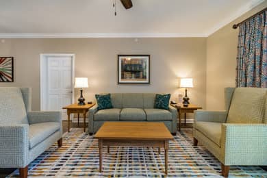 Living room in Williamsburg villa