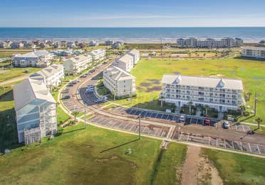 Aerial view of Galveston Seaside Resort.