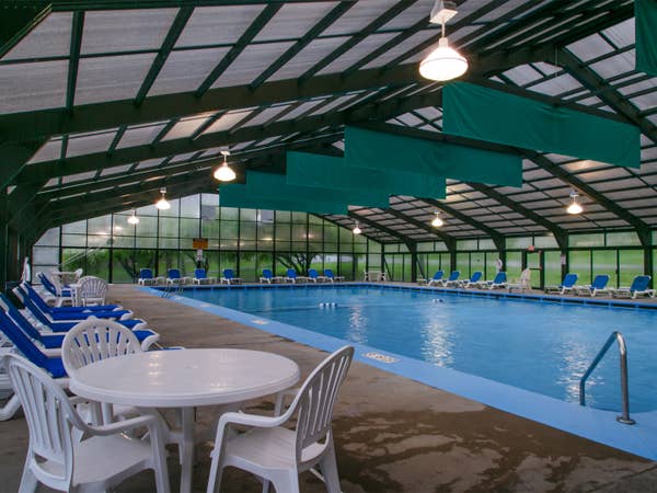 Indoor pool at Fox River Resort in Sheridan, Illinois.
