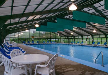 Indoor pool at Fox River Resort in Sheridan, Illinois.