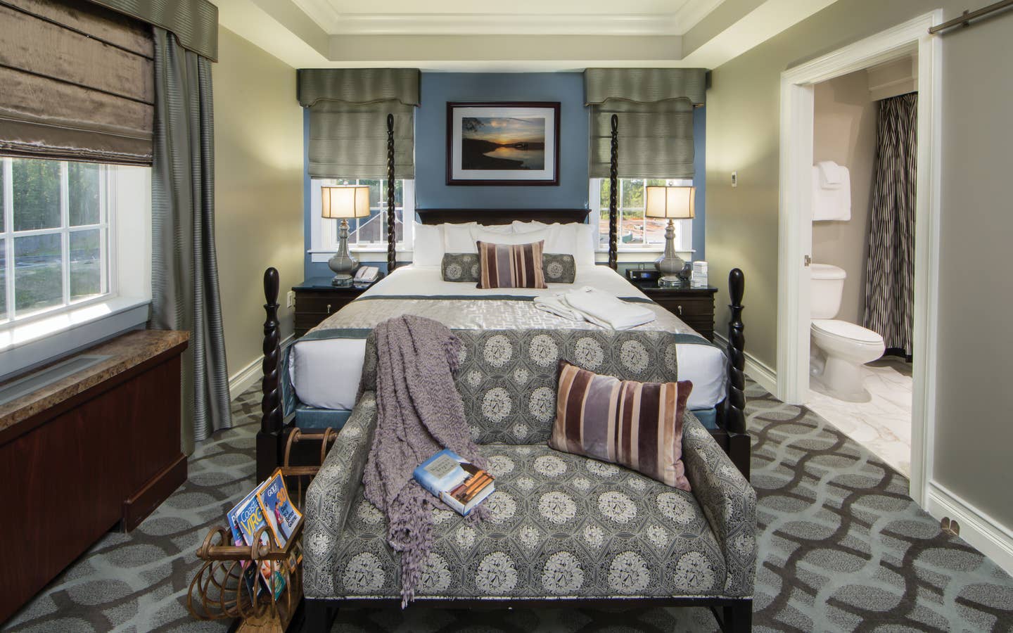 Master bedroom in a Signature Collection villa at Williamsburg Resort