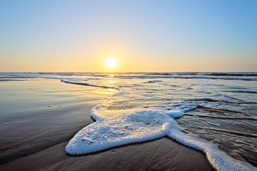 Incoming wave at Galveston Beach