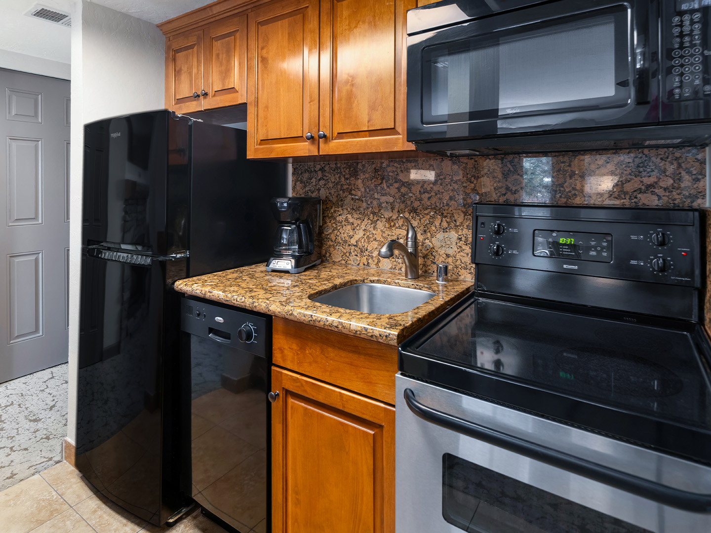 Kitchen in a Crest Pointe villa at Tahoe Ridge Resort