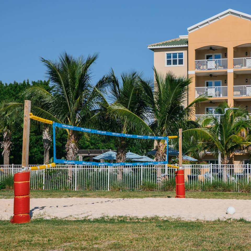 Sand volleyball court at Cape Canaveral Beach Resort in Florida.