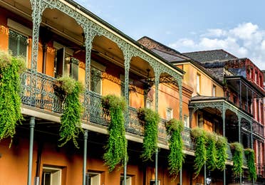View of the French Quarter Buildings in New Orleans.