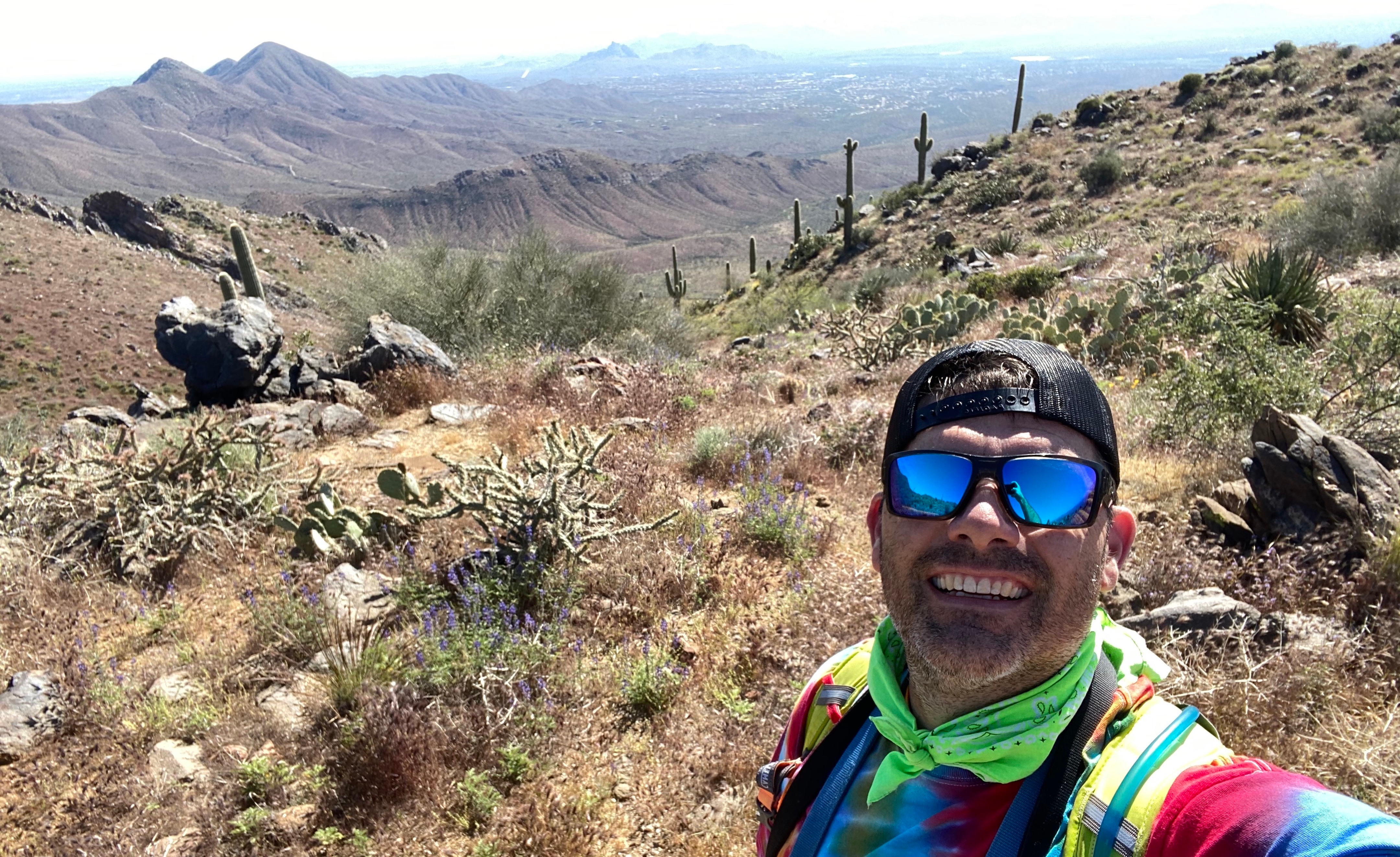 Jeff taking a selfie at Tom's Thumb lookout trail.