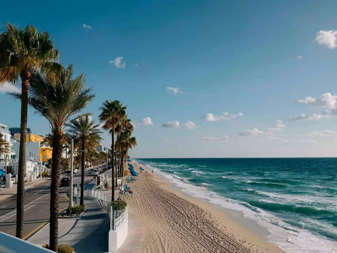 Lazy river at Cape Canaveral Beach Resort with cruise ship in the background.