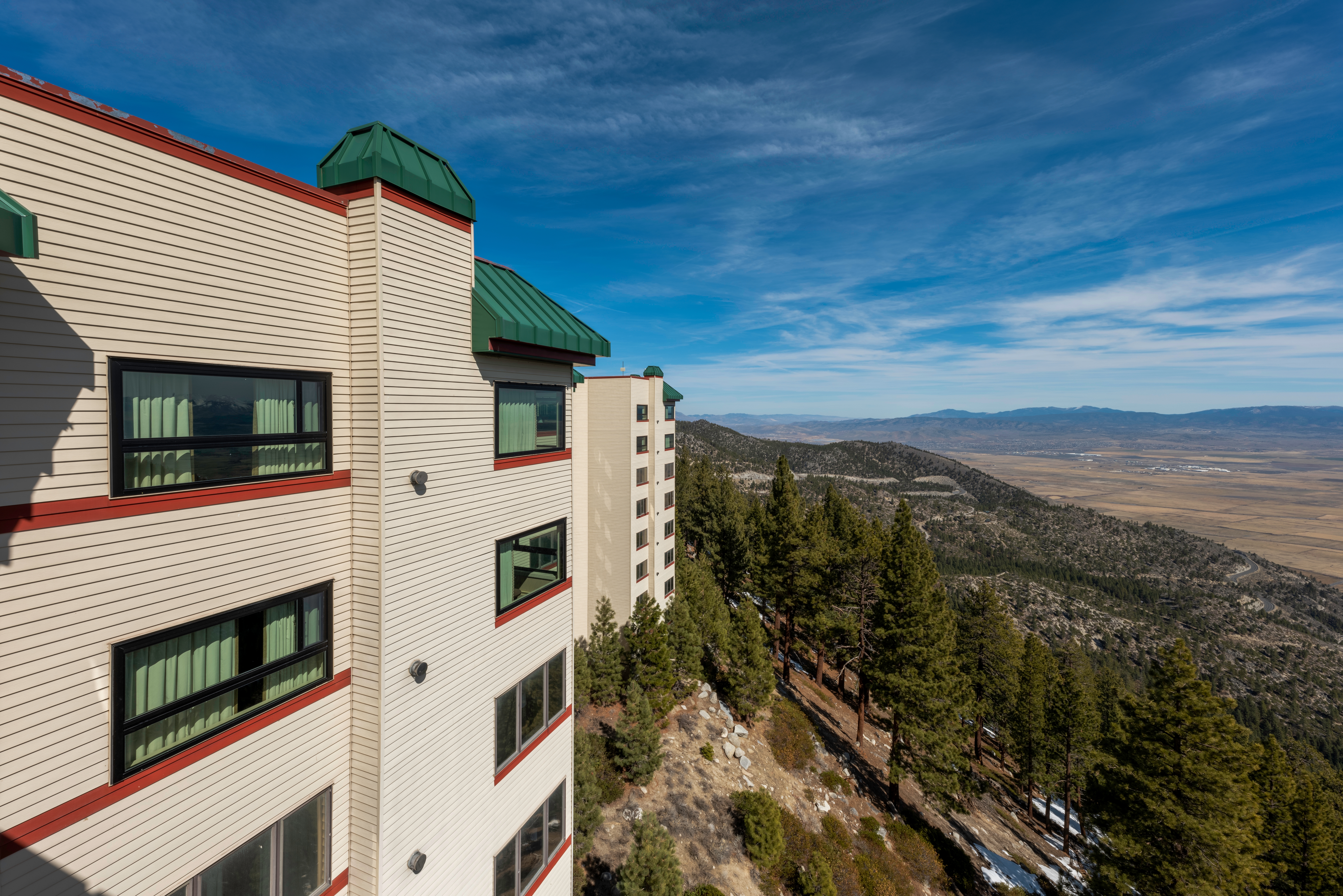 Exterior view of Tahoe Ridge Resort in Stateline, Nevada.