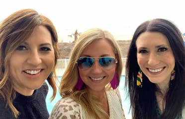 Featured Contributor, Amanda Nall (middle) poses with her two friends on the beach near our Galveston Beach Resort in Galveston, Tx.