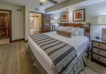 Bedroom with en suite bathroom in the Signature Villa at the Scottsdale Resort in Arizona
