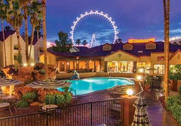 View of the LINQ High Roller from Desert Club Resort in Las Vegas