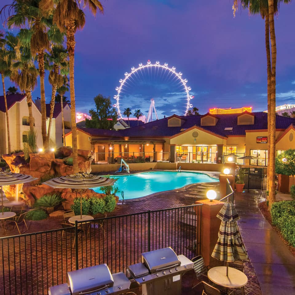 View of the LINQ High Roller from Desert Club Resort in Las Vegas