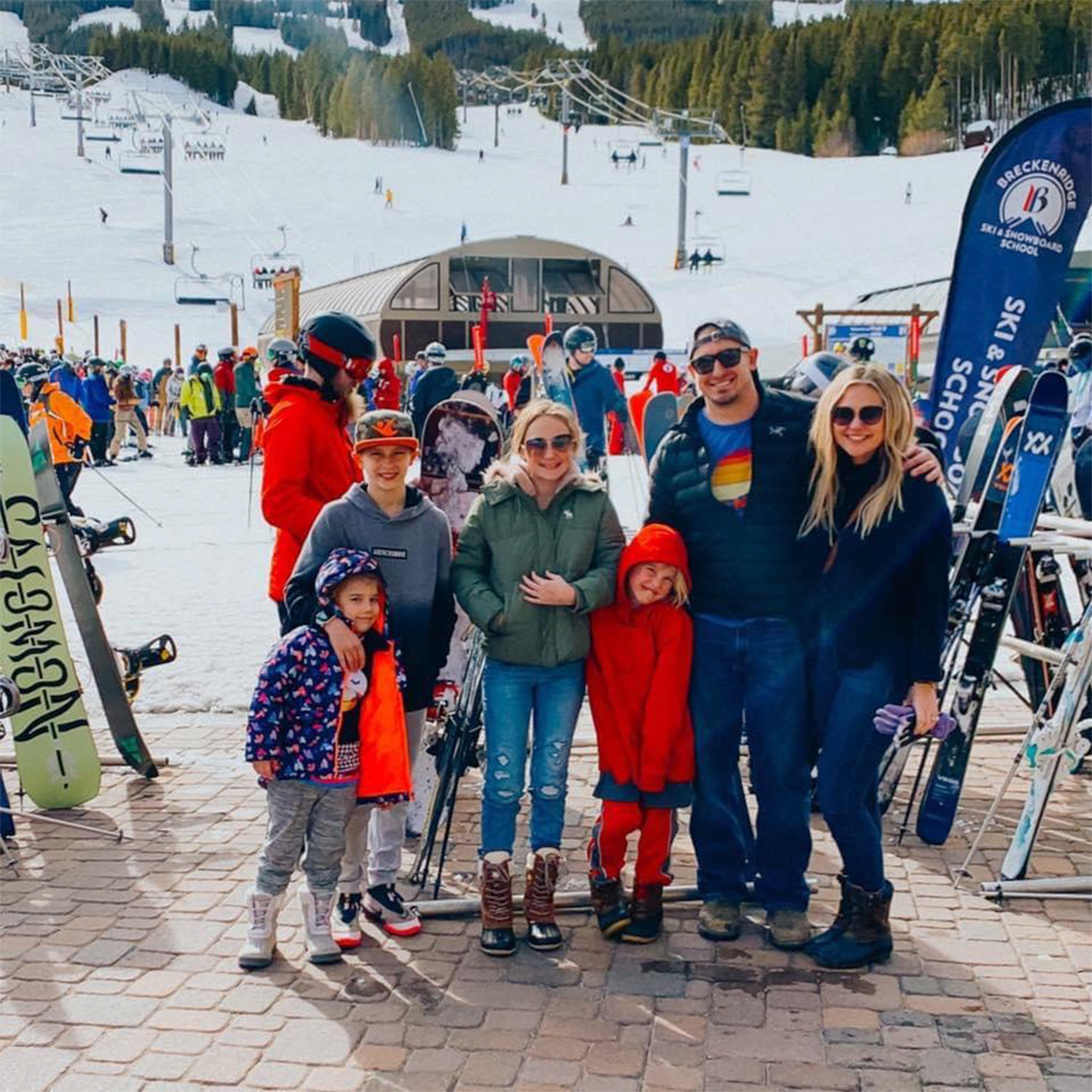 Ashley's family on a ski trip.