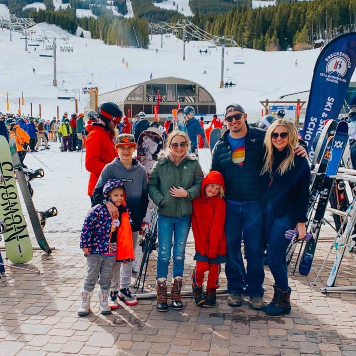 Ashley's family on a ski trip.