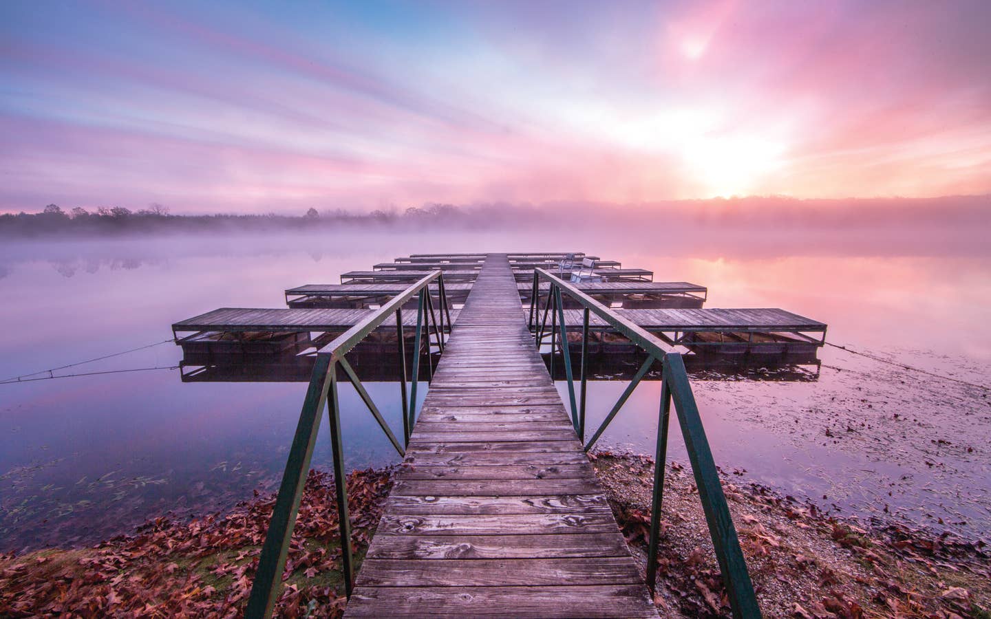 Lakeside dock at the lake near Timber Creek Resort in De Soto, MO