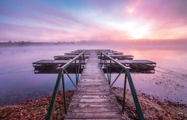Lakeside dock at the lake near Timber Creek Resort in De Soto, MO