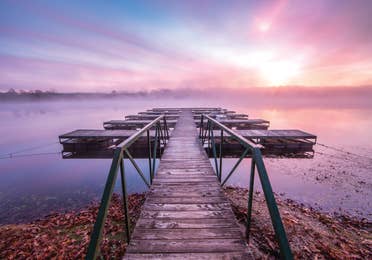 Lakeside dock at the lake near Timber Creek Resort in De Soto, MO