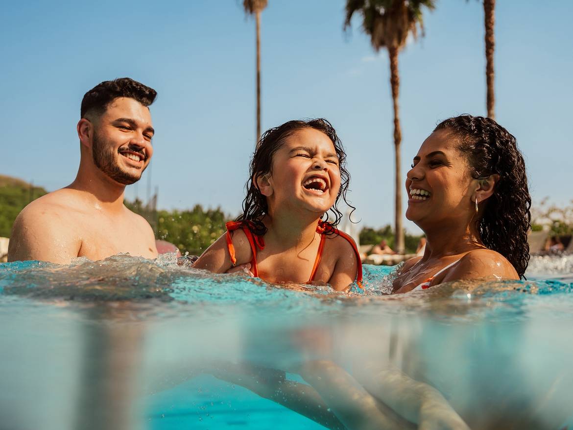 Family in a pool