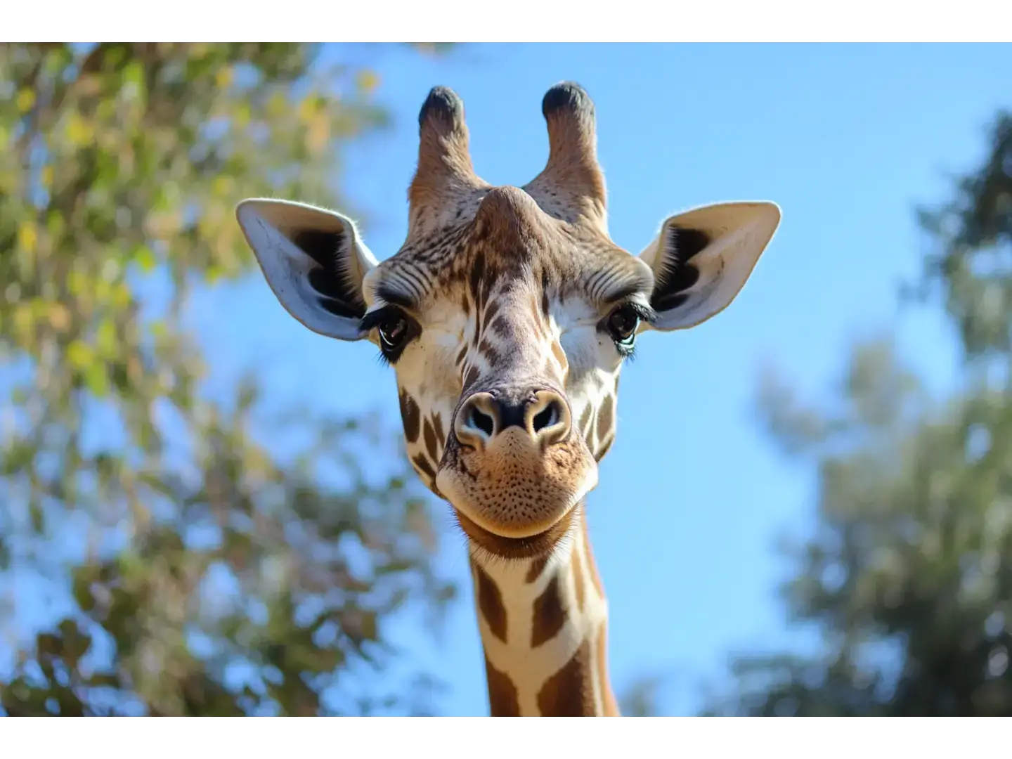 Up close shot of giraffe at Phoenix Zoo in Scottsdale Arizona.