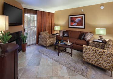 Living room in a two-bedroom villa at Desert Club Resort