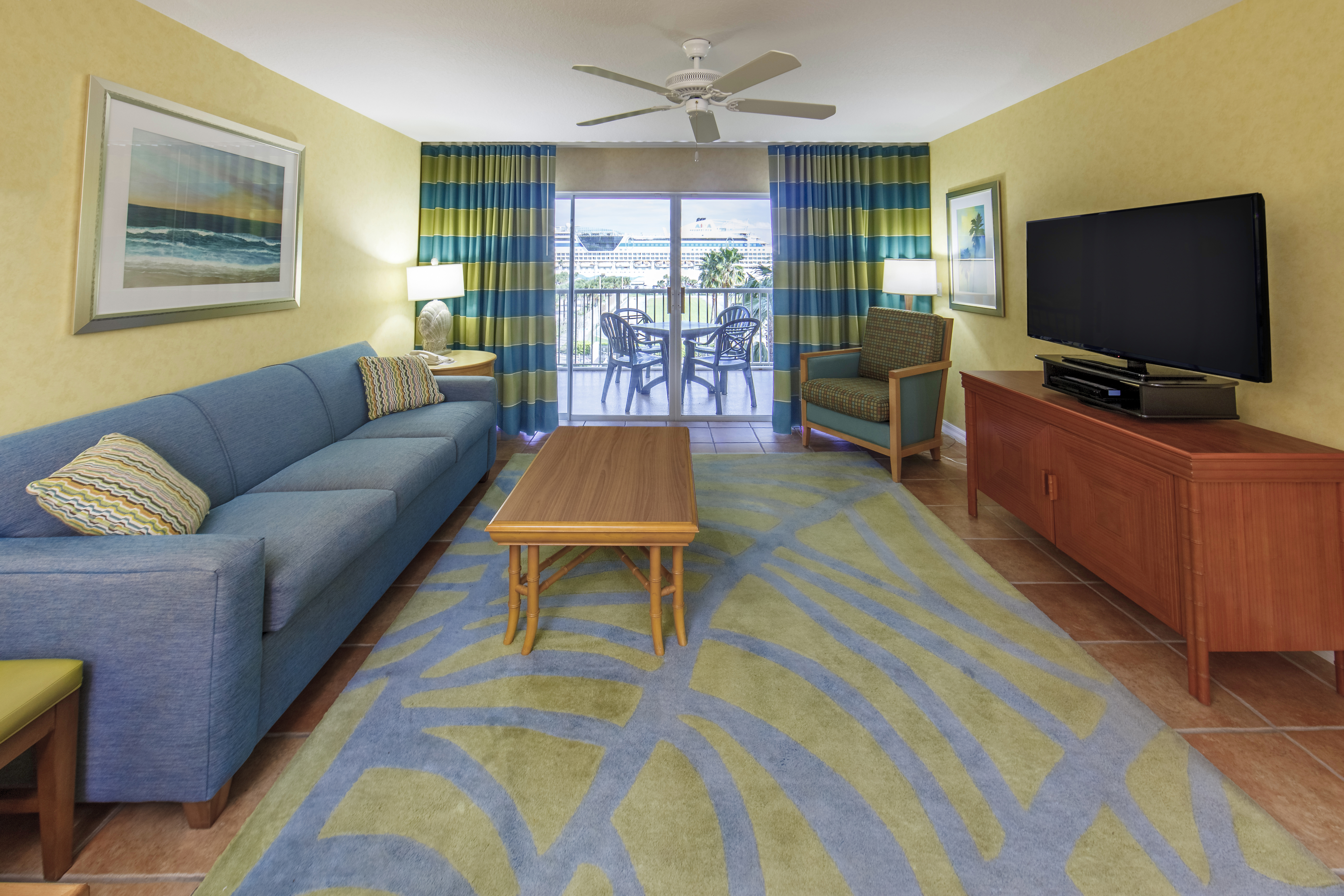 Living room in a villa at Cape Canaveral Resort