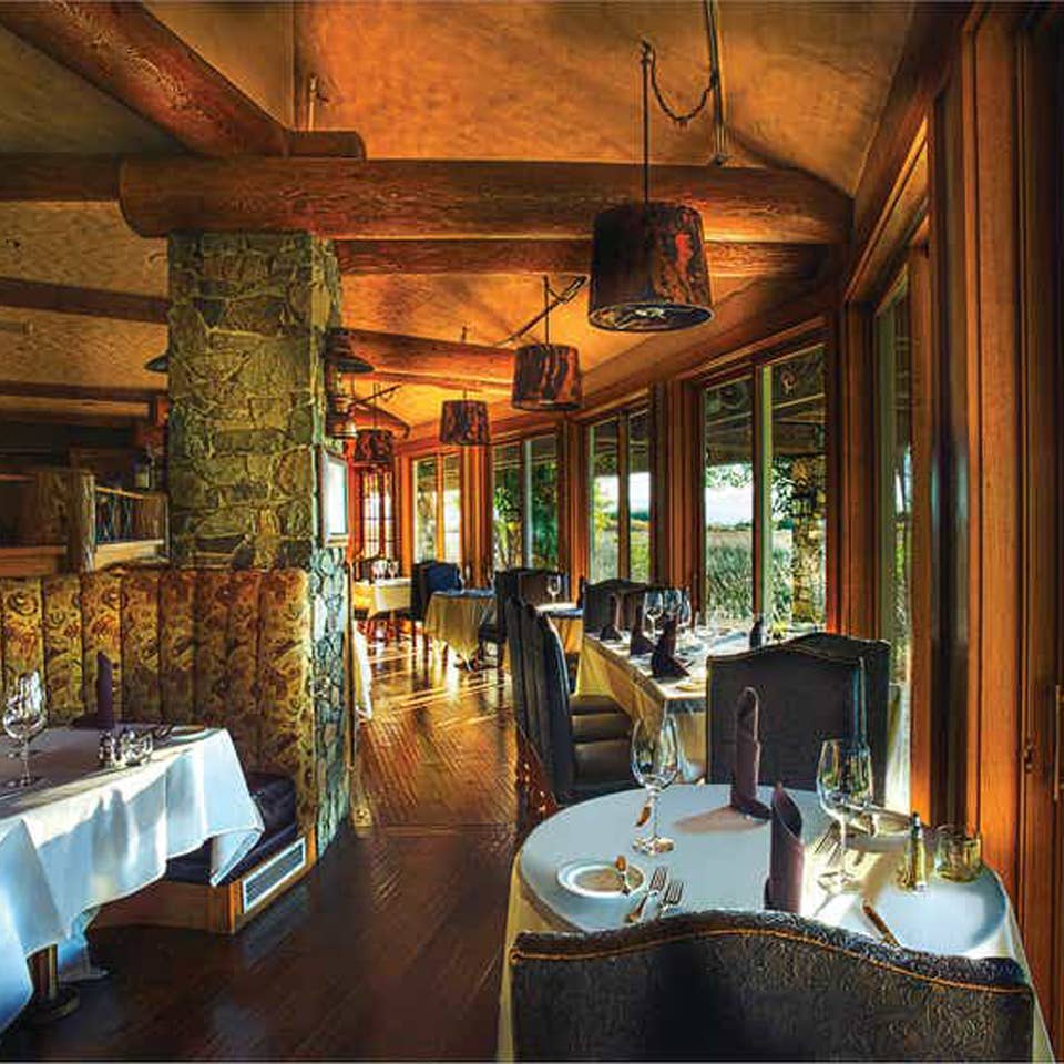 Interior view of a restaurant at Tahoe Ridge Resort