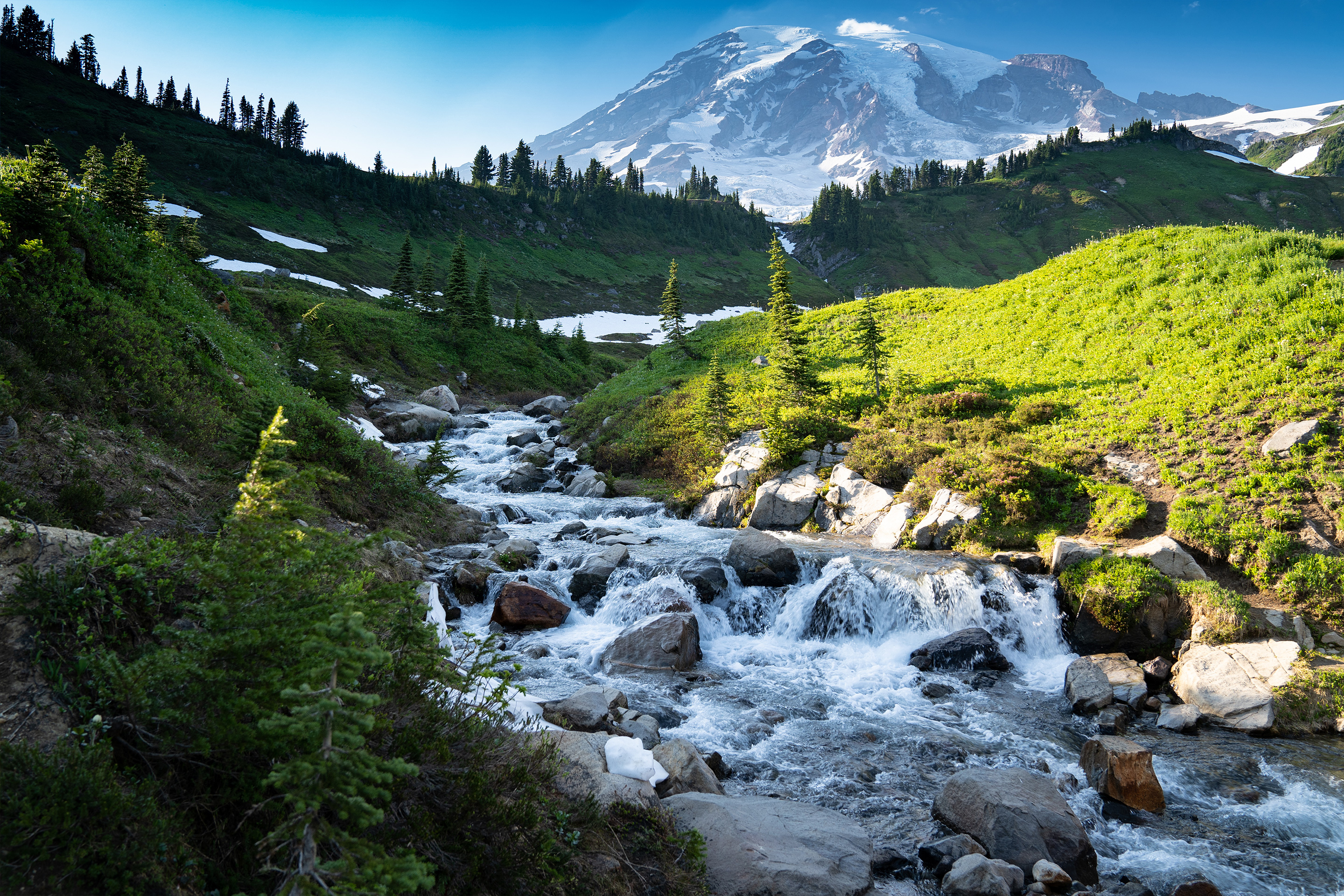 The top of Myrtle Falls, Mount Rainier National Park